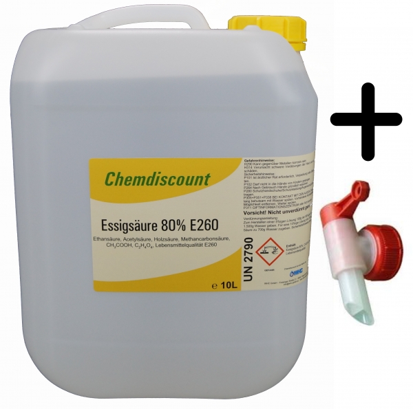 10Liter Essigsäure 80% in LM E260